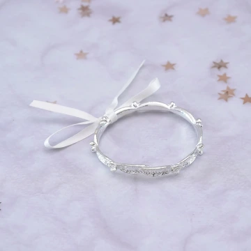 花朵蝴蝶結緞帶×開口手環