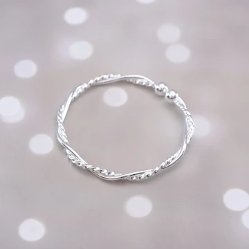 925銀飾×纏繞莫比烏斯×開口手環