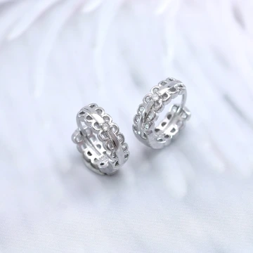 925銀針×蕾絲邊圓環×耳扣