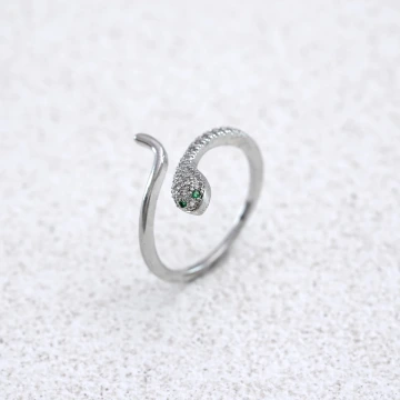 925銀飾×綠眼小蛇×開口戒指