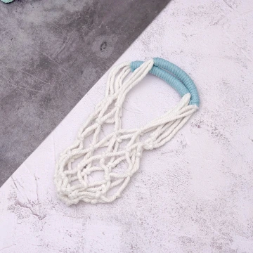 撞色鏤空網編×飲料水瓶提袋×藍白