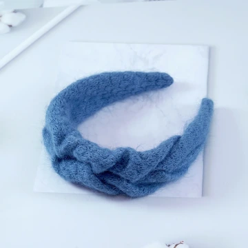 克萊因藍毛衣布×髮箍