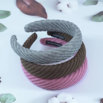 素色羅紋×髮箍×共三色