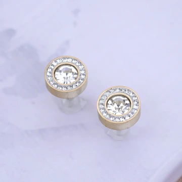 鋼飾&times;滿鑽圓圈&times;耳釘&times;金色