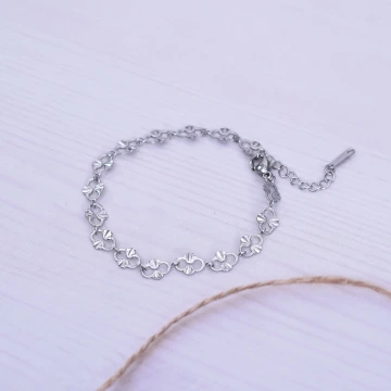 316鋼飾&times;香吻壓花紋 &times;手鍊&times;銀色