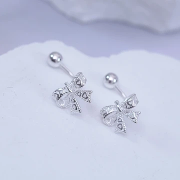 925耳針&times;蝴蝶結&times;轉珠耳環