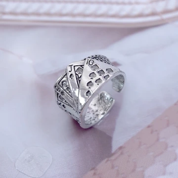 寬版撲克牌×開口戒指