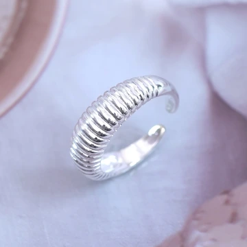 極簡螺紋×開口戒指