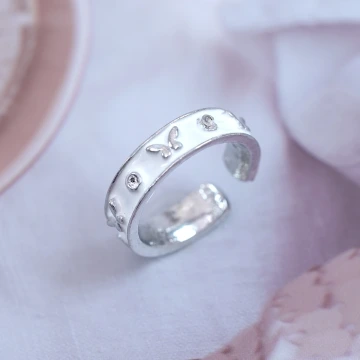 溫柔白色小蝴蝶&times;開口戒指