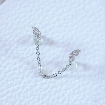 蝴蝶飛×單邊相連耳環