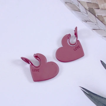 LOVE霧質紅心×蚊香盤U型耳夾