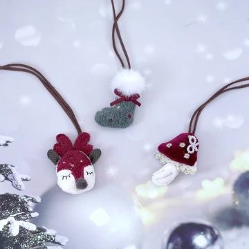 布藝聖誕小物&times;麂皮繩&times;長項鍊&times;共三色