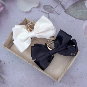 雙面緞帶蝴蝶結×鯊魚夾×共二色