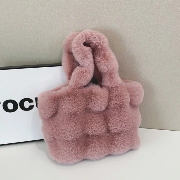 毛毛波堤×肩背袋×粉紅