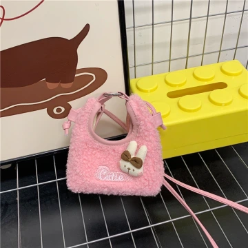 Cutie小兔羊羔捲毛&times;斜背包&times;粉紅