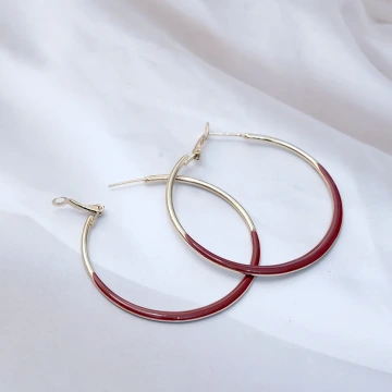 金屬大紅圈&times;吊墜耳扣