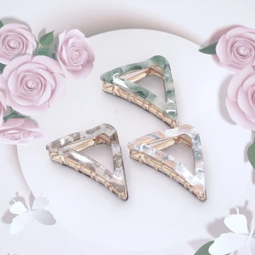 三角幻彩醋酸&times;鯊魚夾&times;共三色