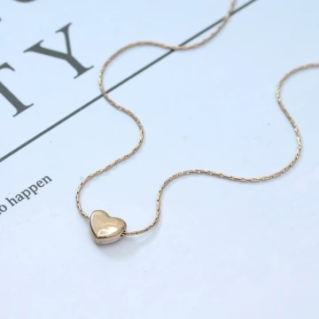 316鋼飾&times;光面小愛心蛇骨鍊&times;金色