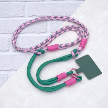 可延長運動風撞色&times;手機斜背&腕帶&times;兩用掛繩&times;綠粉紋理