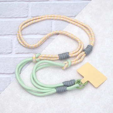 可延長運動風撞色&times;手機斜背&腕帶&times;兩用掛繩&times;黃綠紋理