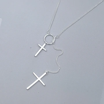 925銀飾&times;圓環雙十字&times;鎖骨項鍊