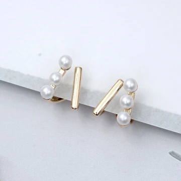 珍珠平橫桿&times;蚊香盤U型耳夾