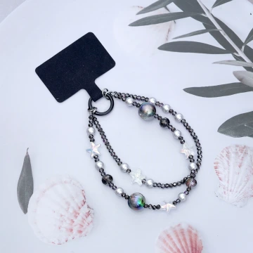 雙層魔幻海星明珠&times;手機腕帶掛繩&times;黑色