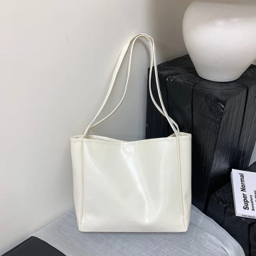 日常皮革素面&times;肩背包&times;白色