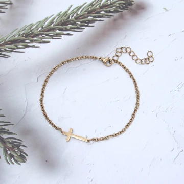 316鋼飾&times;十字架&times;腳鍊&times;金色