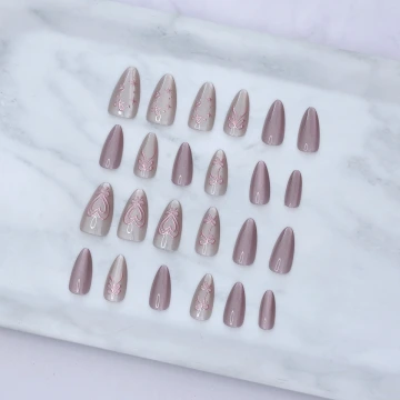 貓眼線條愛心亮面&times;穿戴式手指甲片&times;二十四入