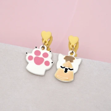 小貓肉球&times;不對稱三角耳夾