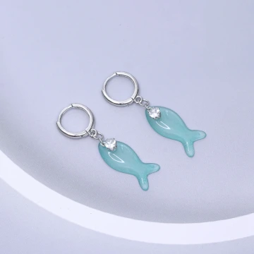 薄荷曼波魚&times;吊墜耳扣