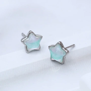 925銀針&times;藍光星星&times;耳針
