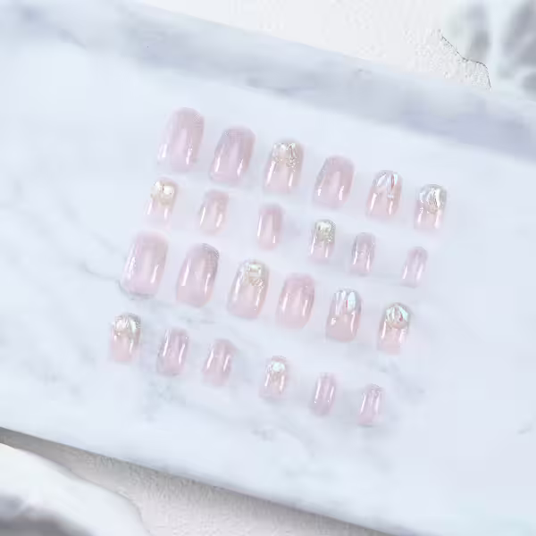 銀蔥爆閃晶體亮面×穿戴式手指甲片×二十四入