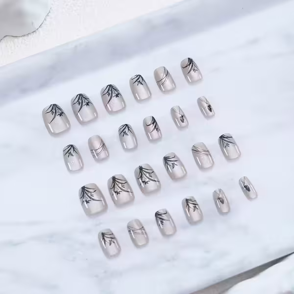 貓眼清風蘭影亮面×穿戴式手指甲片×二十四入