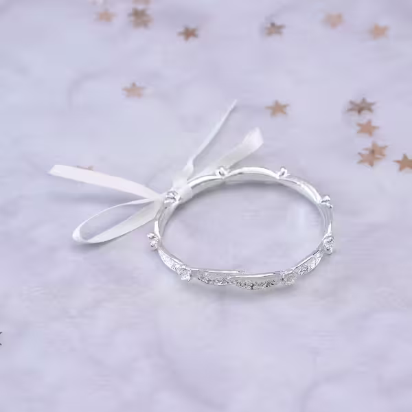 花朵蝴蝶結緞帶×開口手環