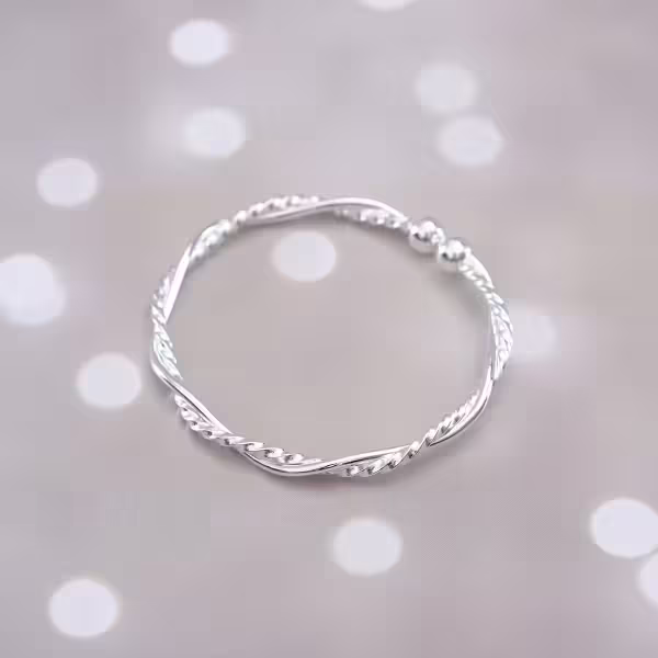 925銀飾×纏繞莫比烏斯×開口手環