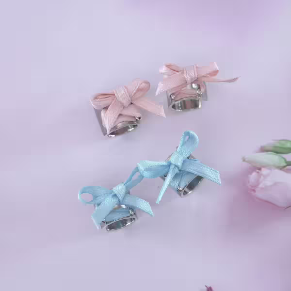 甜美蝴蝶結絲帶×U型耳骨夾×共二色