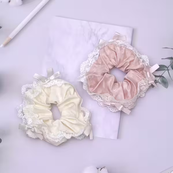 甜美蕾絲蝴蝶結×大腸圈髮束×共二色