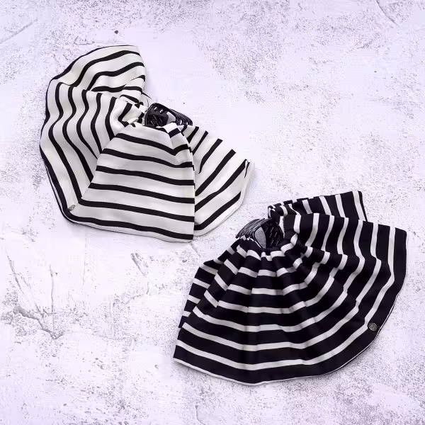 黑白條紋布藝×小抓夾×共二色