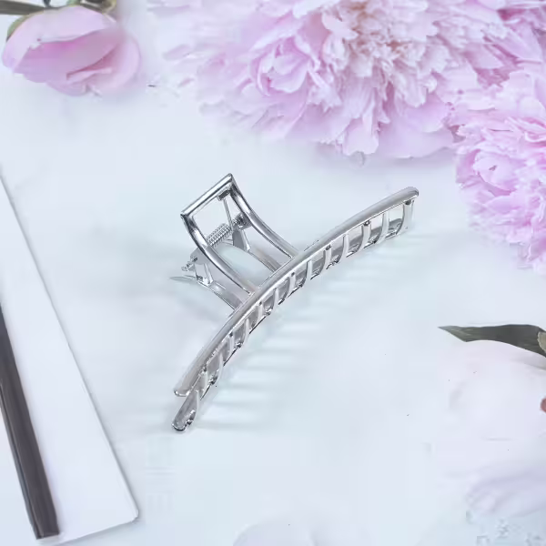 銀色極簡一字×鯊魚夾