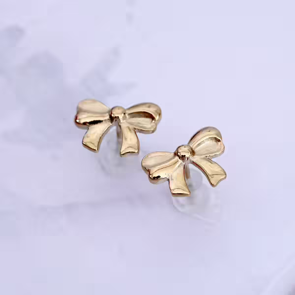 鋼飾×氣質蝴蝶結×耳釘×金色