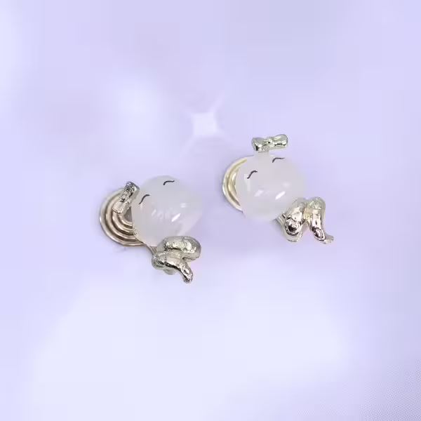 蛇寶寶×蚊香盤U型耳夾