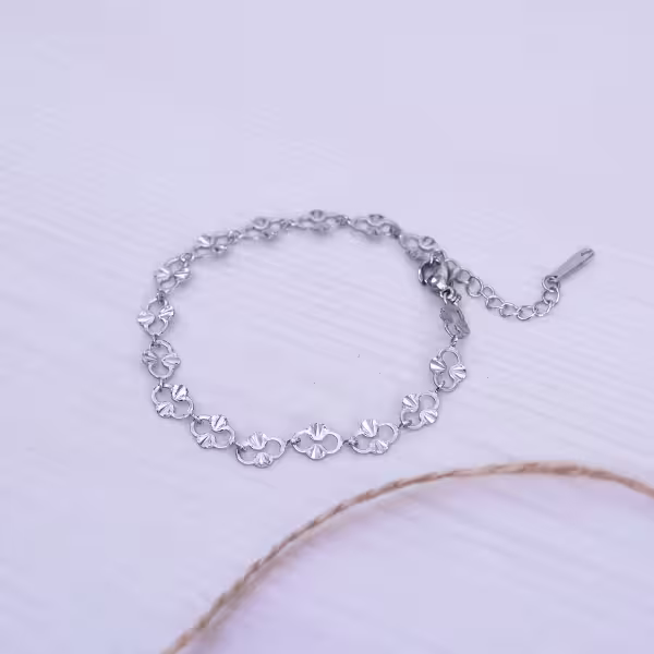 316鋼飾×香吻壓花紋 ×手鍊×銀色