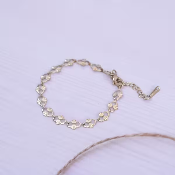 316鋼飾×香吻壓花紋 ×手鍊×金色