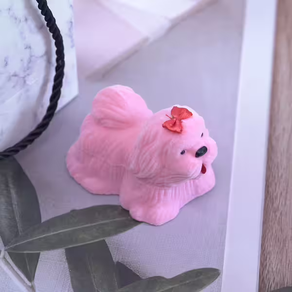 粉紅小狗×適用戒指/項鍊/手鍊×絨布盒