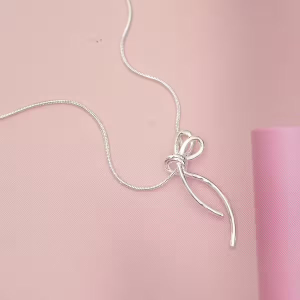 925銀飾&times;隨心線條蝴蝶結&times;鎖骨項鍊