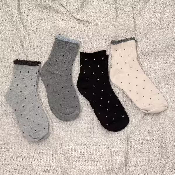 花邊點點&times;低筒襪&times;四雙套件襪子組