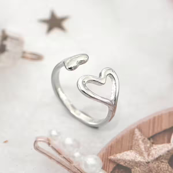 925銀飾&times;此心彼心&times;開口戒指