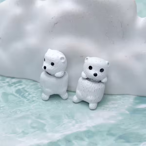 北極熊×雙面磁吸耳夾